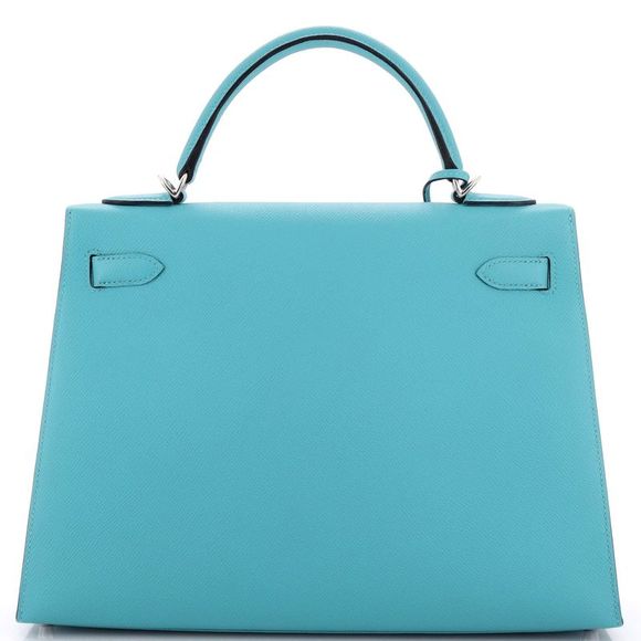 Hermes Kelly Handbag Bleu Du Nord Epsom with Palladium Hardware 32 Blue - Picture 3 of 8